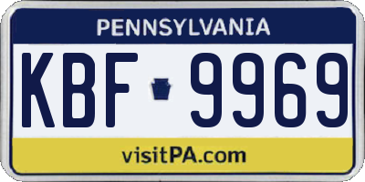 PA license plate KBF9969