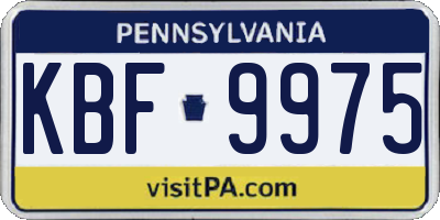PA license plate KBF9975