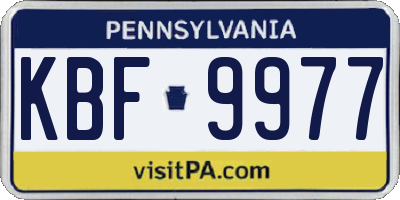 PA license plate KBF9977