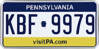 PA license plate KBF9979