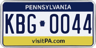 PA license plate KBG0044
