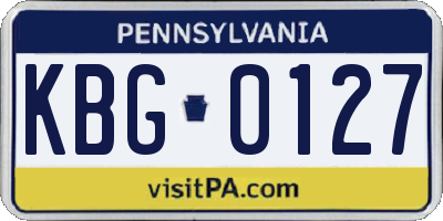 PA license plate KBG0127