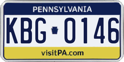 PA license plate KBG0146