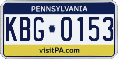 PA license plate KBG0153