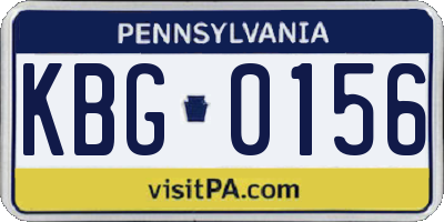PA license plate KBG0156
