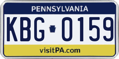 PA license plate KBG0159