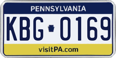 PA license plate KBG0169