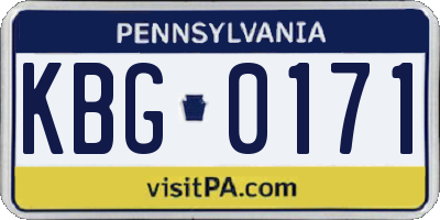 PA license plate KBG0171