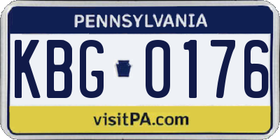 PA license plate KBG0176