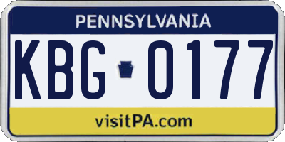PA license plate KBG0177