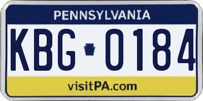 PA license plate KBG0184