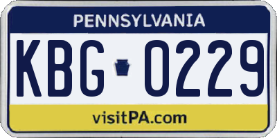 PA license plate KBG0229
