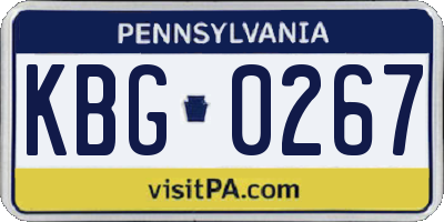 PA license plate KBG0267