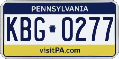 PA license plate KBG0277