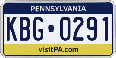 PA license plate KBG0291