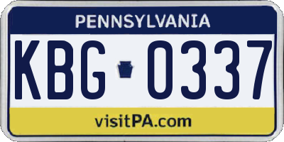 PA license plate KBG0337