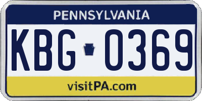 PA license plate KBG0369