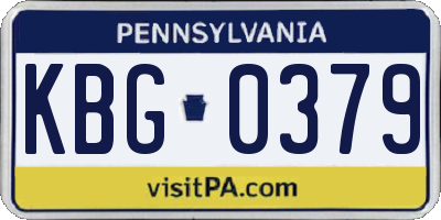 PA license plate KBG0379