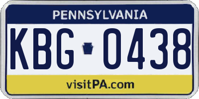 PA license plate KBG0438