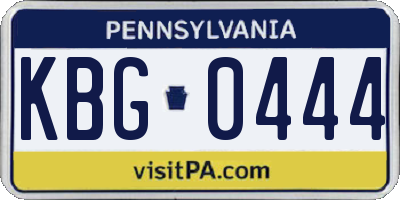 PA license plate KBG0444
