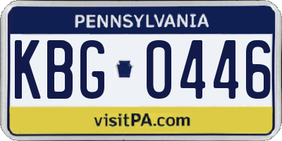 PA license plate KBG0446