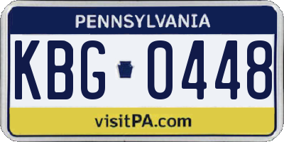 PA license plate KBG0448