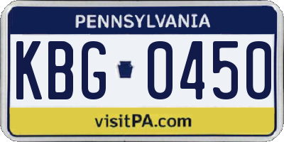 PA license plate KBG0450