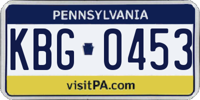 PA license plate KBG0453