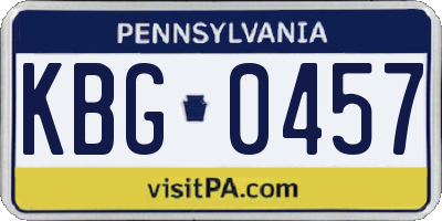 PA license plate KBG0457