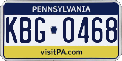 PA license plate KBG0468