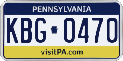 PA license plate KBG0470