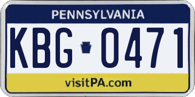 PA license plate KBG0471