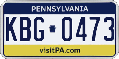 PA license plate KBG0473