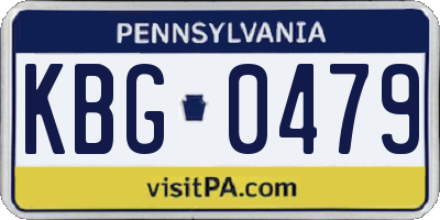 PA license plate KBG0479
