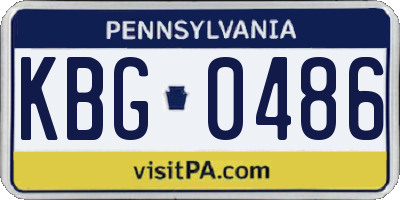 PA license plate KBG0486