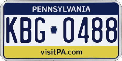 PA license plate KBG0488