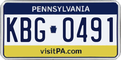 PA license plate KBG0491