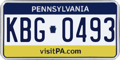 PA license plate KBG0493