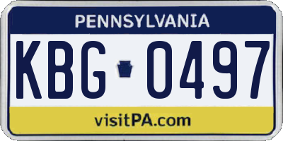 PA license plate KBG0497