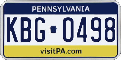 PA license plate KBG0498
