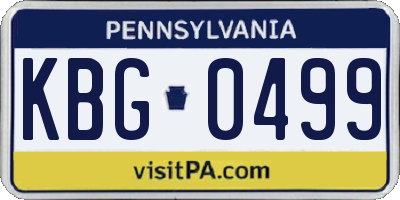 PA license plate KBG0499