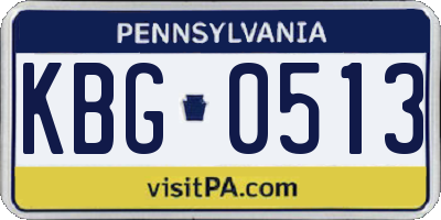 PA license plate KBG0513