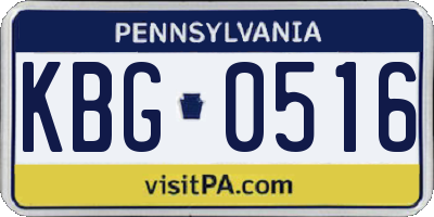 PA license plate KBG0516