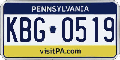 PA license plate KBG0519
