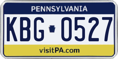PA license plate KBG0527