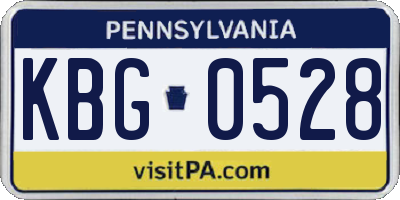 PA license plate KBG0528
