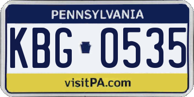 PA license plate KBG0535