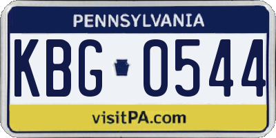 PA license plate KBG0544