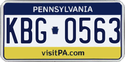 PA license plate KBG0563