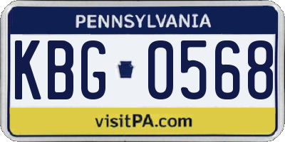 PA license plate KBG0568